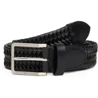 Tommy Hilfiger Woven Leather Square Buckle Belt