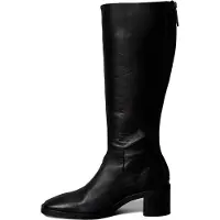 Calvin Klein Leather Square Toe Zip Knee Boots