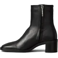 Calvin Klein Leather Square Toe Zip Ankle Boots