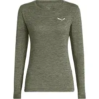 Salewa - Puez Melange Dry W L/S Tee Faded Green Melange för Unisex - Storlek L - Grön