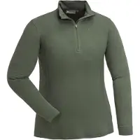 Pinewood Women's Abisko Merino Base Layer Half Zip Dark Moss Green