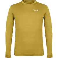 Salewa - Puez Melange Dry M L/S Tee Olive Oil Melange för Unisex - Storlek M - Gul
