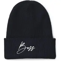 BOSS Equestrian ribbed beanie hat with embroidered logo