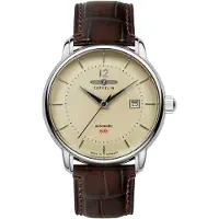 Zeppelin LZ 120 Bodensee Leather Strap Beige Dial Automatic 81605 Herrklocka