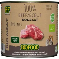 Biofood BF Petfood Organic 100% nötkött våtfoder hund och katt (200 g)