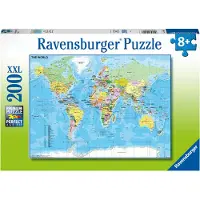 Ravensburger Pussel - 200 Delar - Världskarta - - One Size - Pussel