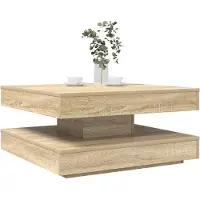 vidaXL Soffbord 360 grader vridbart sonoma-ek 70x70x34,5 cm
