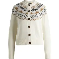 BOSS Equestrian cardigan with knitted pattern
