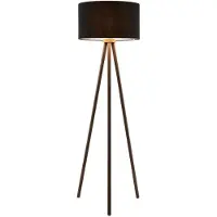 LINDBY Golvlampa , Majken, Svart, Vardagsrum, Trä, Skandinavisk