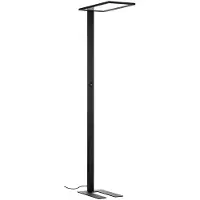 PRIOS Golvlampa Taronis , dimbar, Svart, Arbetsrum / kontor, Aluminium / grå / zink, Modern