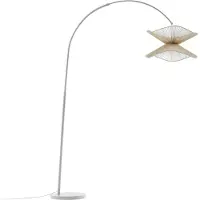 LINDBY Båglampa Valdorin , Creme / bärnsten, Vardagsrum / matsal, Papper / lunopal / lunolit, Lantlig / rustik, Golvlampa