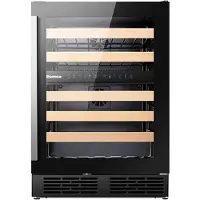 Hisense RW17W4NWLG0, Vinkylare med kompressor, Fristående, 46 flaska/flaskor, G, Inbyggd lampa, Svart