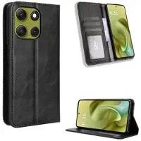 Mtp Products Motorola Moto G86 Retro Plånboksfodral med Magnetstängning - Svart