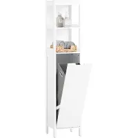 SoBuy Smalt Badrumsskåp med Tvättkorg 145 cm