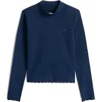 Tommy Hilfiger Essential Ruffle Ribbed Long Sleeve Top