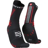 Compressport - Trail running kläder - Pro Racing Socks V4.0 Trail Norse Blue/Neon Green för Unisex - Storlek 39-41 - Blå