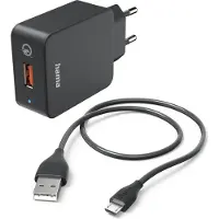 Hama USB-laddare 19.50 W 1x USB-A, 1x micro-USB Svart Inomhus