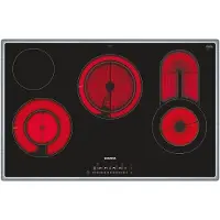Siemens iQ300 ET845FCP1D - Keramisk häll - 4 kokplattor - Fördjupning - bredd: 78 cm - djup: 50 cm - med kanter i rostfritt stål - svart / rostfritt stål
