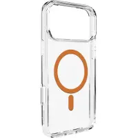 Puro Lite Mag TPU+PC-fodral kompatibelt med MagSafe för iPhone 17 Pro - Transparent med orange ring