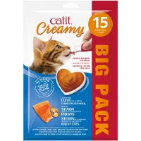 Catit Creamy kattgodis, lax med räkor 15x10 g