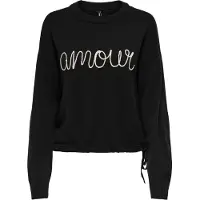ONLY Sweatshirts ONLKATIA LS TEXT kvinnor - Svart - EU S