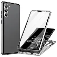 Mtp Products Samsung Galaxy S24 Magnetisk Skal med Härdat Glas - Silver