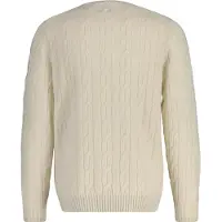 Gant för män. 8050213 Rundhalsad tröja i vit fårull med åttor i stickat tyg (S), Casual