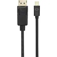 Renkforce Mini-DisplayPort / DisplayPort Adapterkabel Mini DisplayPort-kontakt, DisplayPort-kontakt 2.00 m Svart RF-4538176 guldpläterad kontakt