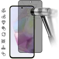 Mtp Products Samsung Galaxy A36/A56 Privacy Heltäckande Härdat Glas Skärmskydd - 9H - Svart Kant