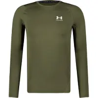 Under Armour Herrar Armour HeatGear Kompressions T-shirt med lång ärm, (390) Marine OD Green / Vit, Small