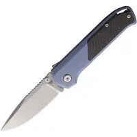 Flytanium Arcade Shark-Lock 1307 Stonewashed, Blue Aluminum Carbon Inlay, pocket knife