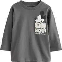 Next T-shirt 'Mickey Mouse' grå / svart / off-white