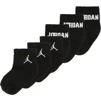 Jordan Ankelstrumpor - 6-pack - Svart m. Vit - - 18/23 - Strumpor