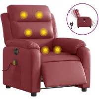 vidaXL Elektrisk massagefåtölj vinröd konstläder