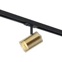 QAZQA Modern spotlight i guld med bärnstensfärgat glas för skensystem 1-fas - Iconic Lloyd