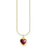 Thomas Sabo Red Zirconia 18K guldpläterat hjärthalsband KE2268-414-10-L45V