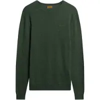 Superdry för män. M6110564A Essential tröja med rund halsringning grön (S), Casual, Nylon