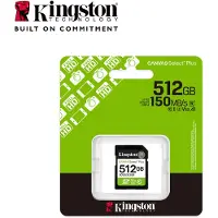 Kingston 512gb Sdxc Canvas Select Plus Gen3 150 Mb/s C10 Uhs-i U3 V30 Minneskort