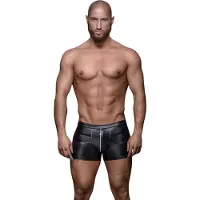 Noir Handmade Boxershorts med Blixtlås - Svart - S - Svart