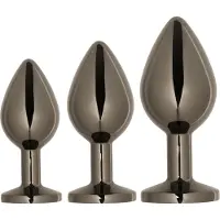 Playboy - analplugg set - 3 delar - silver