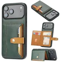 Mtp Products iPhone 17 Pro Max Retro Style Skal med Plånbok - Grön