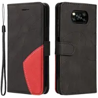 Mtp Products Bi-Color Series Xiaomi Poco X3 Pro/X3 NFC Plånboksfodral - Svart
