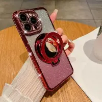 Mtp Products iPhone 15 Pro Max Glam Magnetiskt Hybridfodral med Spegel - röd