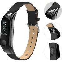 Mtp Products Xiaomi Mi Smart Band 4 Läder Rem - Svart