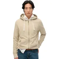 Superdry för män. M2014170A Essential beige huvtröja med dragkedja Essential beige (M), Casual, Bomull