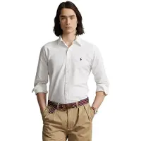 Ralph Lauren för män. 710772290003 Oxfordskjorta i skräddarsydd passform vit (M), Casual, Bomull, Lång ärm