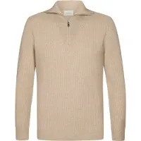 Profuomo Half Zip Tröja Ull Sand Beige Storlek