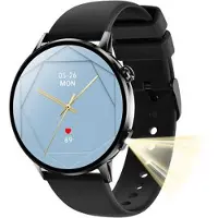 Mtp Products G34 1,32 AMOLED Smartwatch med Bluetooth-samtal, hälsoövervakning och fitnessspårning - Svart