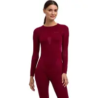 Falke - Underställ dam - Longsleeved Shirt Warm W Merlot för Unisex - Storlek XS - Bordeaux