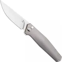 Anso of Denmark Toko TOKO-GR-ST, Stonewashed RWL34, Grey Titanium pocket knife, Jens Ansø design